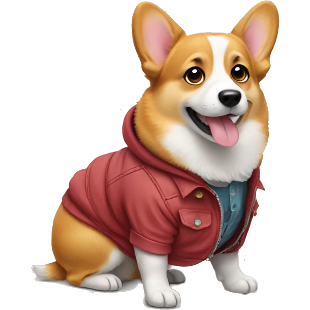 corgi with clothes emoji