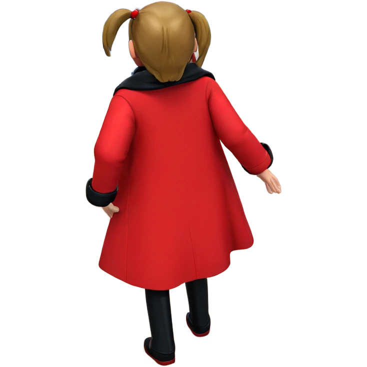 woman in red coat by car emoji