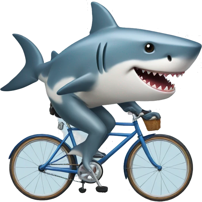 Shark riding a bicycle emoji