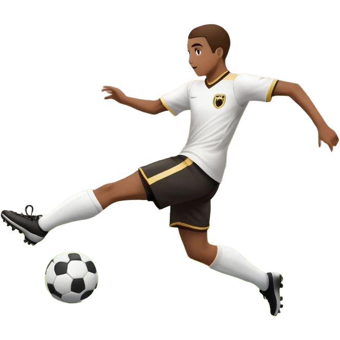 An icon showcasing a virtual sports game, featuring a player in action on the stadium or court. The design includes dynamic movement, like kicking a soccer ball or swinging a tennis racket, with a virtual scoreboard and crowd in the background. Transparent background emoji