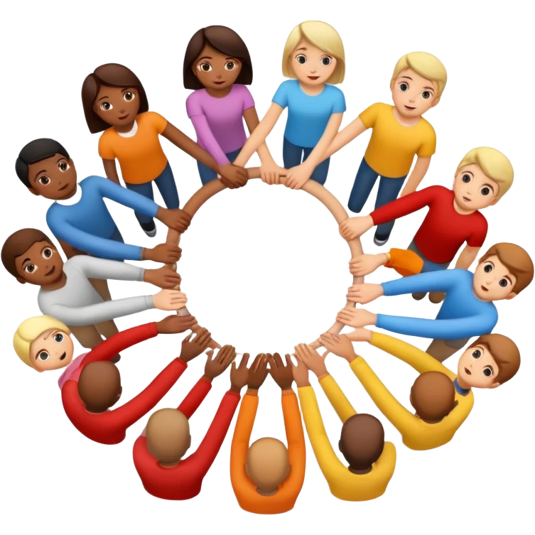 group holding handsin circle emoji