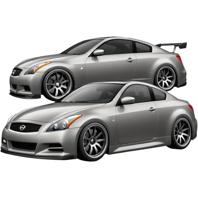 G37 coupe car lowered with dark mags darksliver car emoji