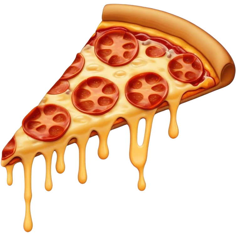 Pepperoni Pizza Slice with dripping cheese emoji