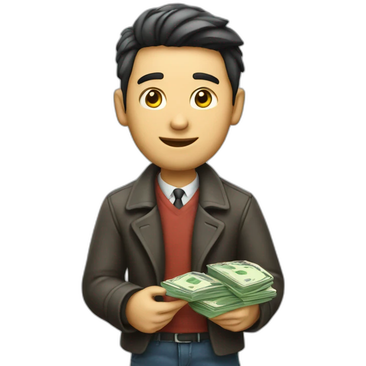 Smart guy with money in his hand emoji