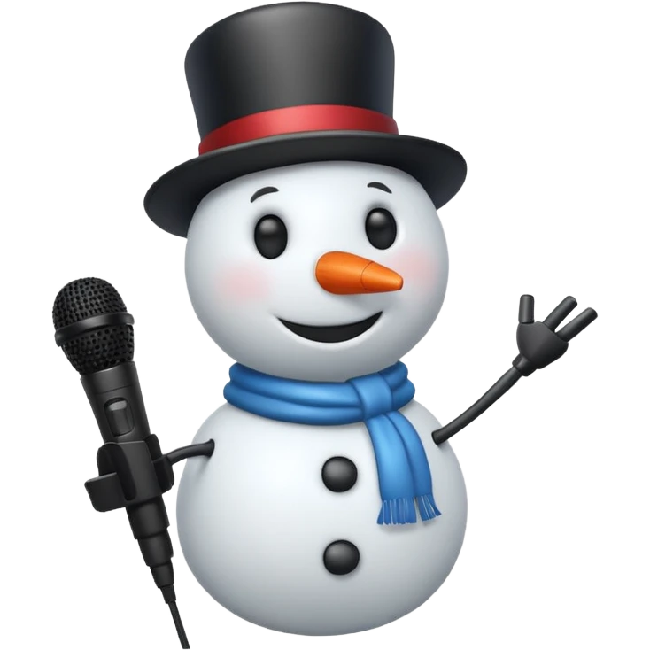 snowman with mic emoji