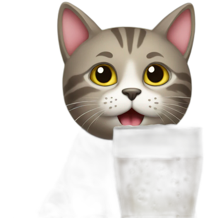 Cat drink beer emoji