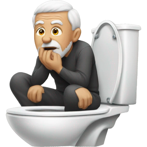 Old guy on the toilet emoji