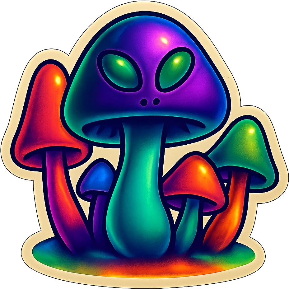 alien mushrooms, mushroom patches, variation 1 emoji