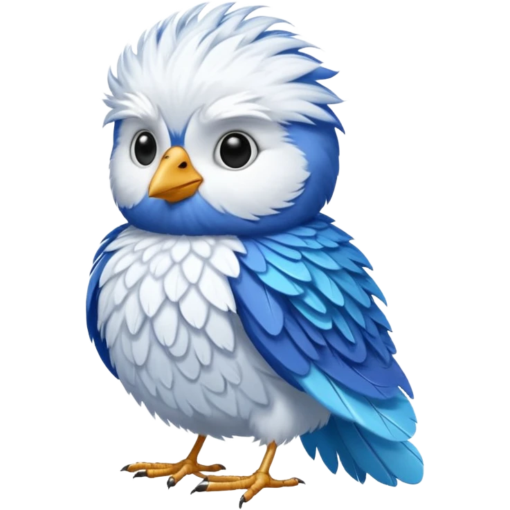 vhite and blue feathered bird emoji