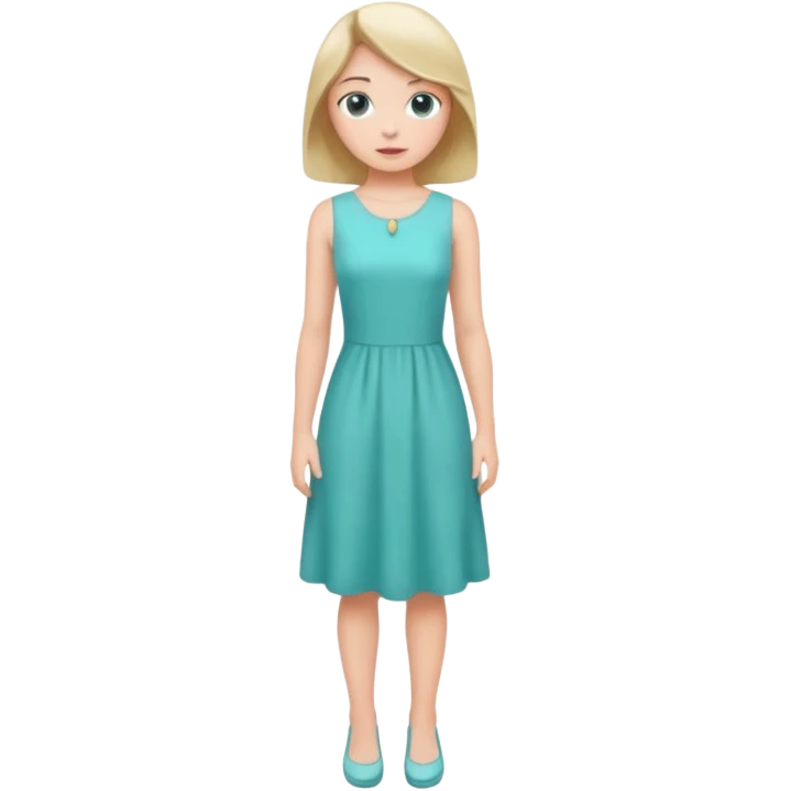 👗🧍‍♀️ merge this emojis the dress should be light teal on a girl full emoji