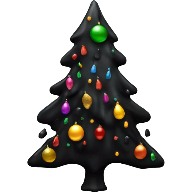 Black dripping Christmas tree emoji