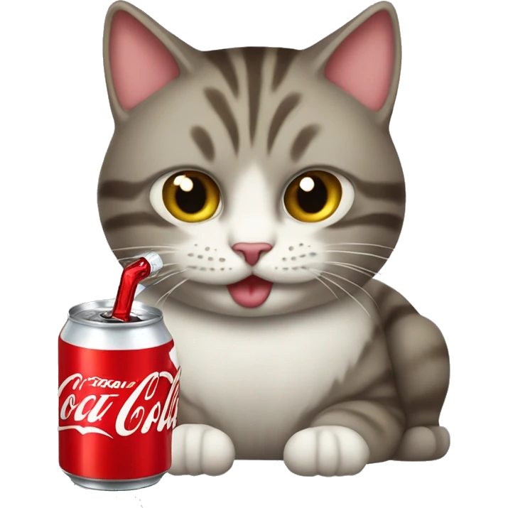 Cat drinking coca cola emoji
