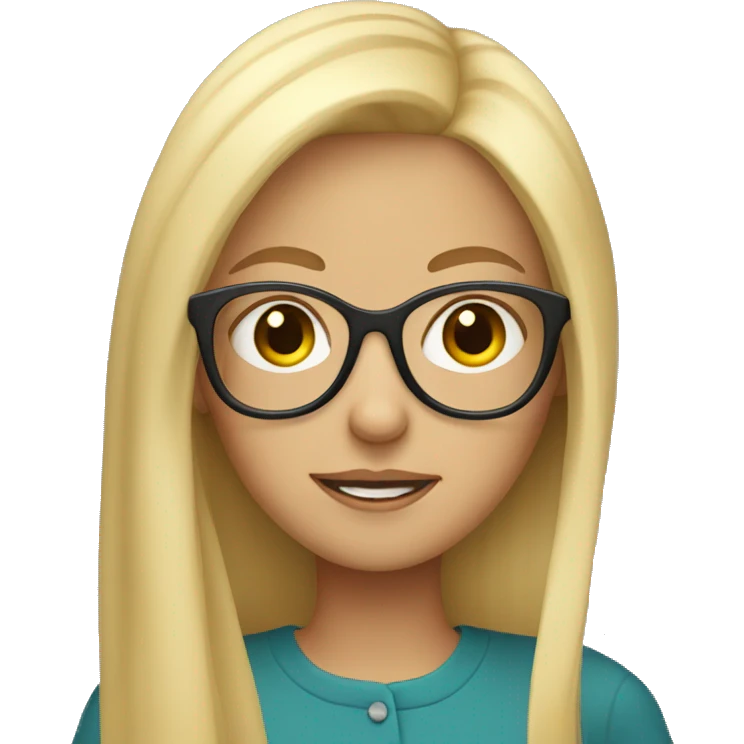 blonde girl with wide glasses emoji