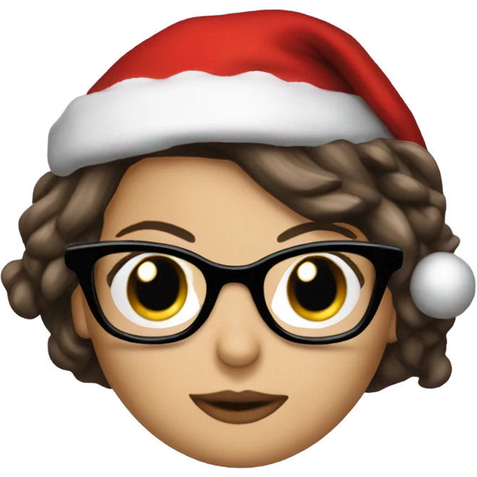 Kate Beckinsale with glasses  and santa hat emoji