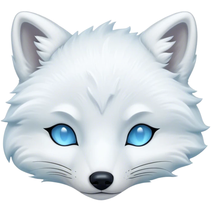 Meme-Worthy Cute Sleeping Arctic Fox Portrait Emoji, Head resting peacefully with a contented smile, showcasing a compact, agile build and a luxuriously soft white Fur with delicate icy blue accents, eyes shut in a serene, restful nap, Simplified yet hilariously adorable features, highly detailed, glowing with a soft, drowsy light, high shine, relaxed and utterly lovable, stylized with an air of playful laziness, bright and heartwarming, soft glowing outline, capturing the essence of a comically sleepy arctic fox, so meme-worthy it feels like it could instantly become the next viral sensation of adorable slumber! emoji