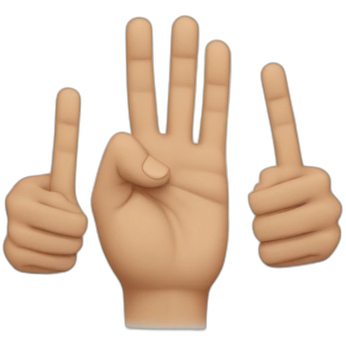 The two hands side by side with just the middle and index fingers raised. emoji
