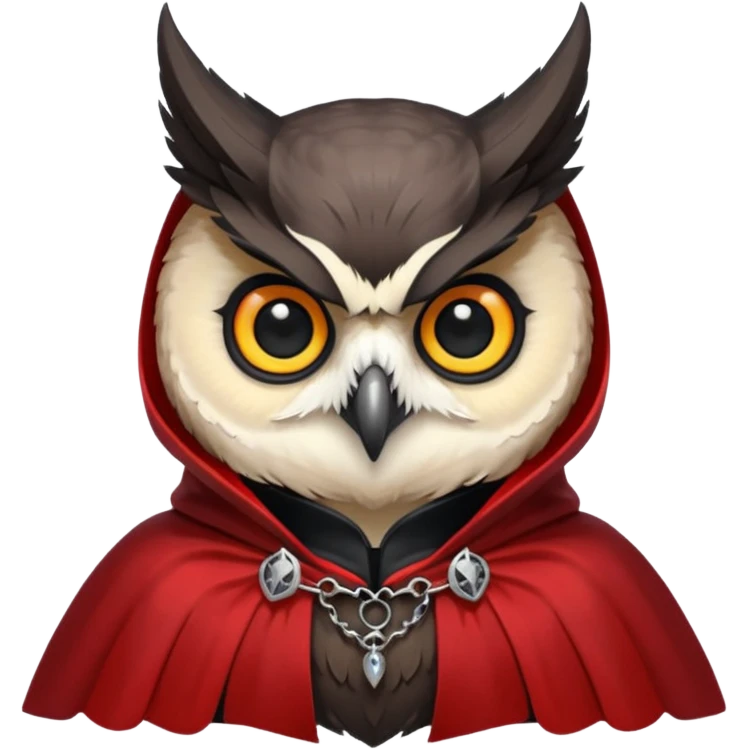 owl vampire in red collar cloak emoji