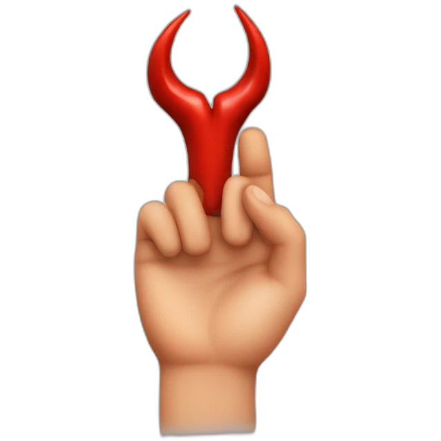 devil horns symbol hand emoji