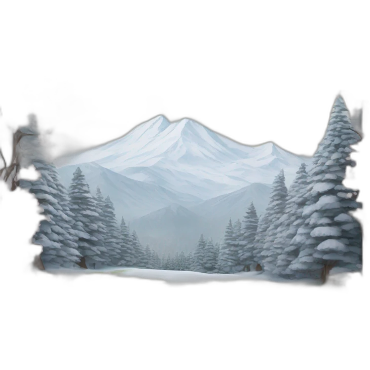 framed winter photo with flowering trees emoji