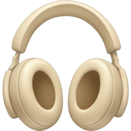 beige headphones with beige bows emoji