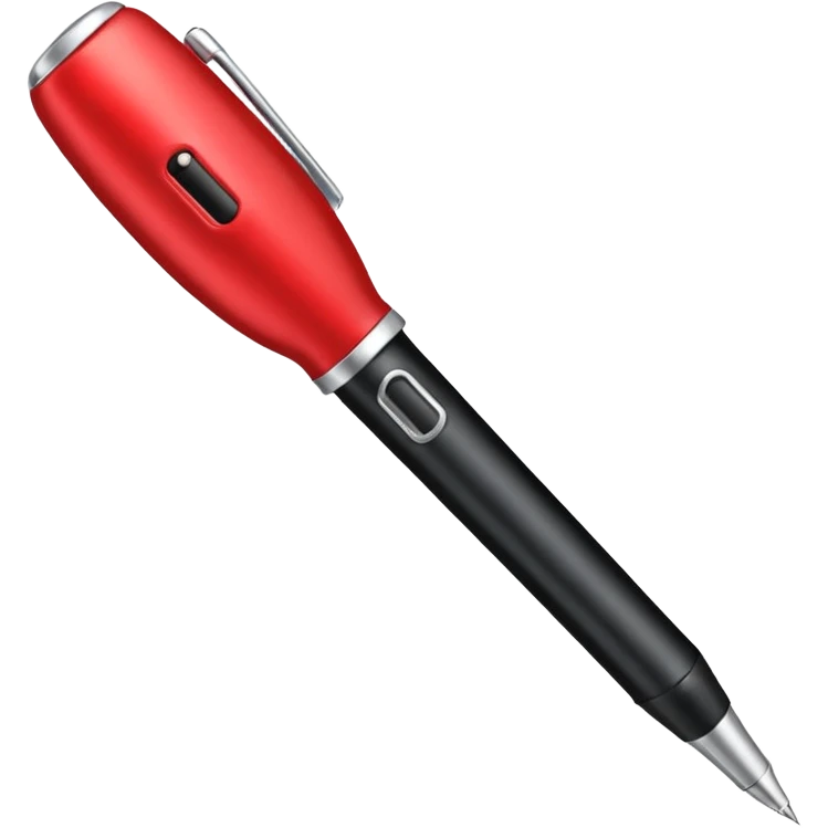 the neuralyzer from Men in Black movies; an expandable silver probe with a pocket clip like a pen with a red light at the tip emoji