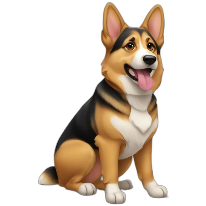 Mix between corgi and German shepherd emoji
