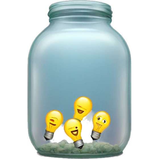 transparent jar with light bulbs emoji