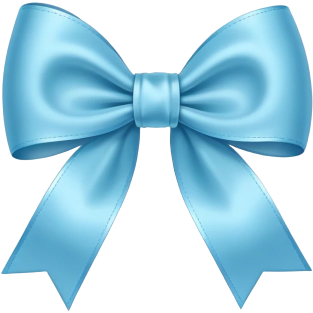 light blue bow, rounded edges emoji