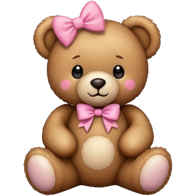 Teddy bear with pink bow  emoji