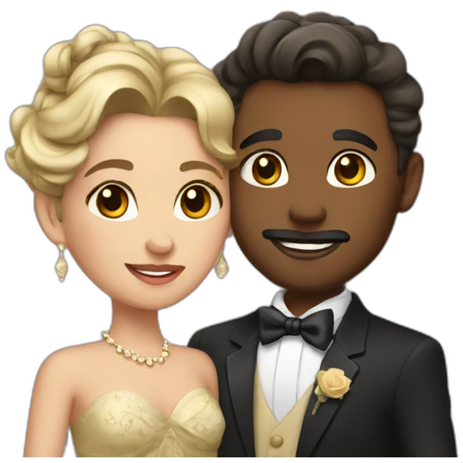 adorable couple in fancy attire emoji