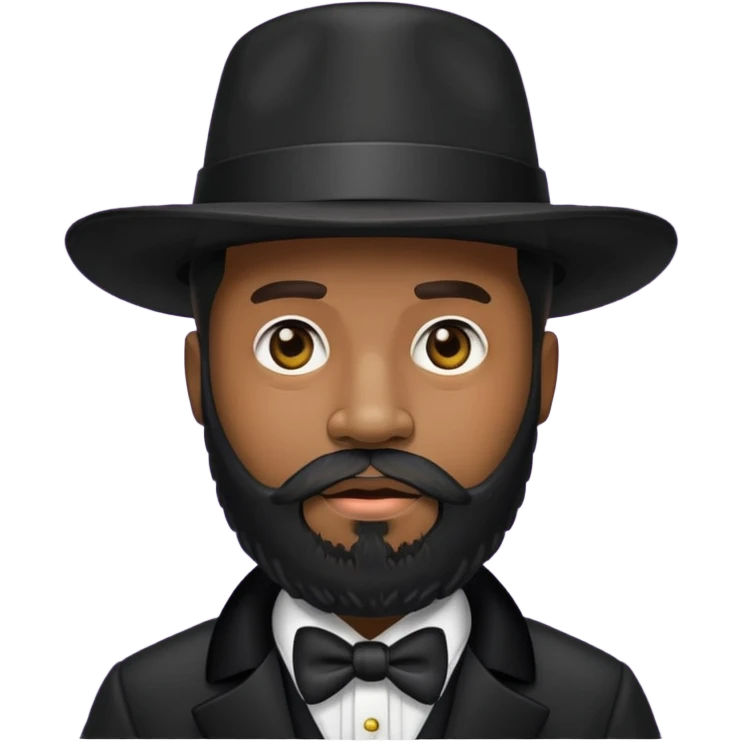 A black pimp with a full beard emoji