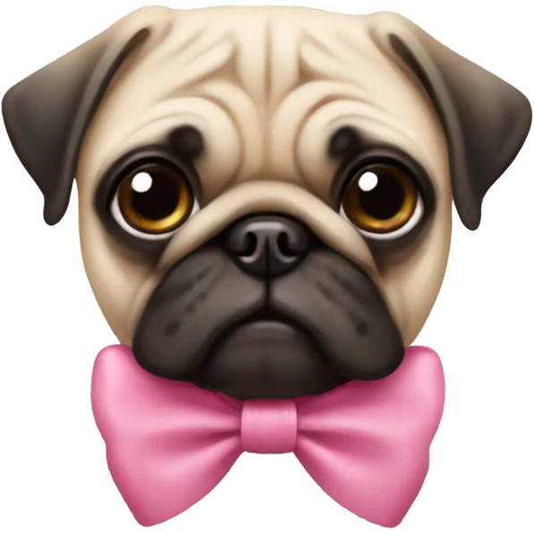 pug with pink bow emoji