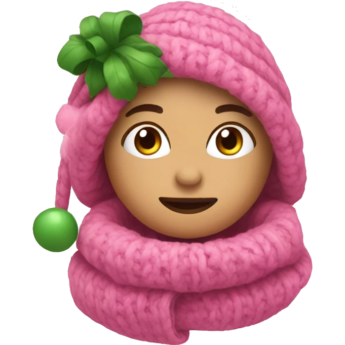 Pink holiday cozy emoji