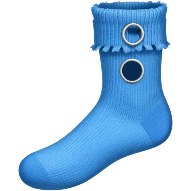 simple flat icon of a frayed sock with a hole at the big toe emoji
