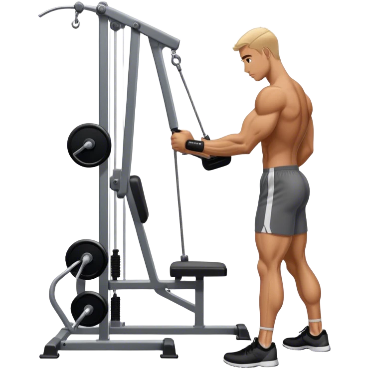 side-view man cable-machine tricep-pushdown emoji