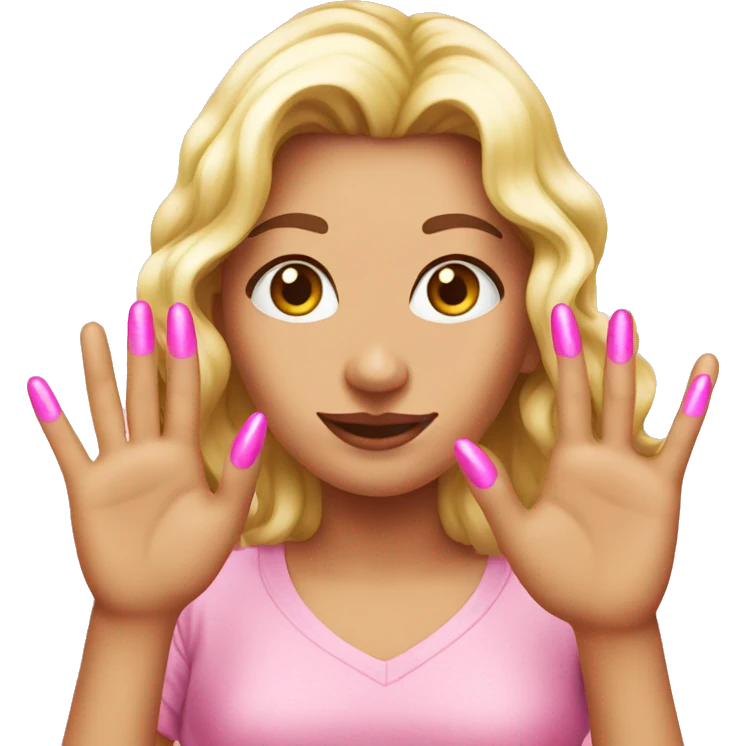 jul-sign-with-long-pink-nails emoji