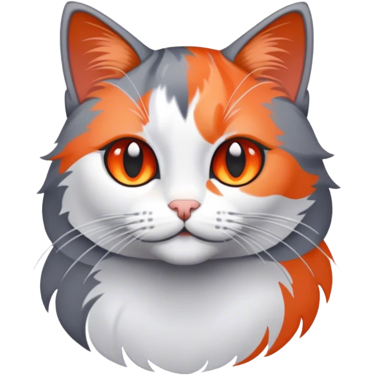 Gray and orange calico cat emoji