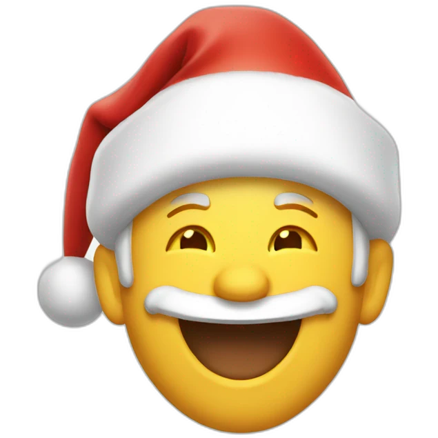 a santa laughing emoji