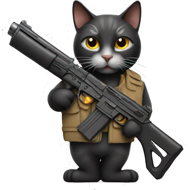 Cat with a gun emoji
