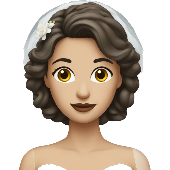 White brunette bride emoji