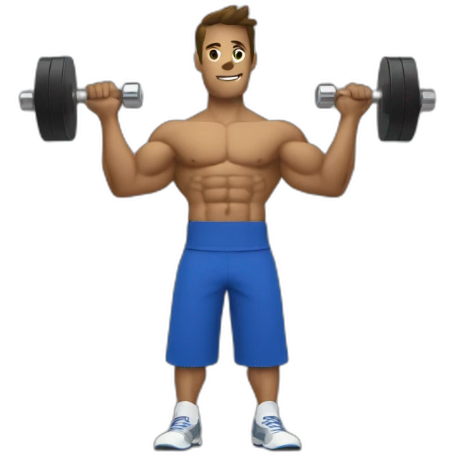 Fabien Guillou with a dumbbell emoji