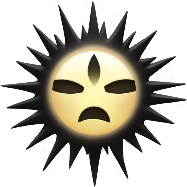 black sun with sharp rays emoji