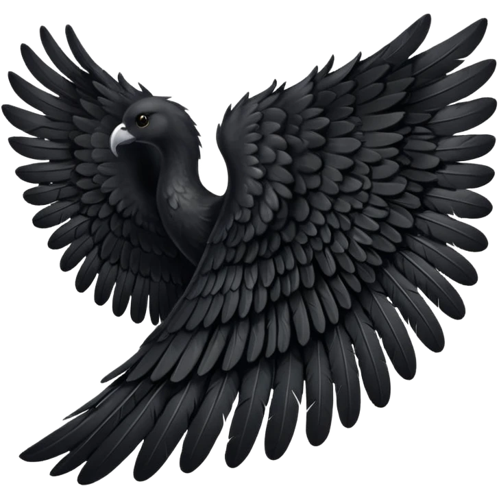 Left black angel wing emoji