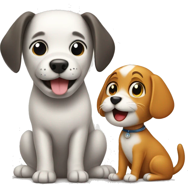 Dog play with a cat emoji