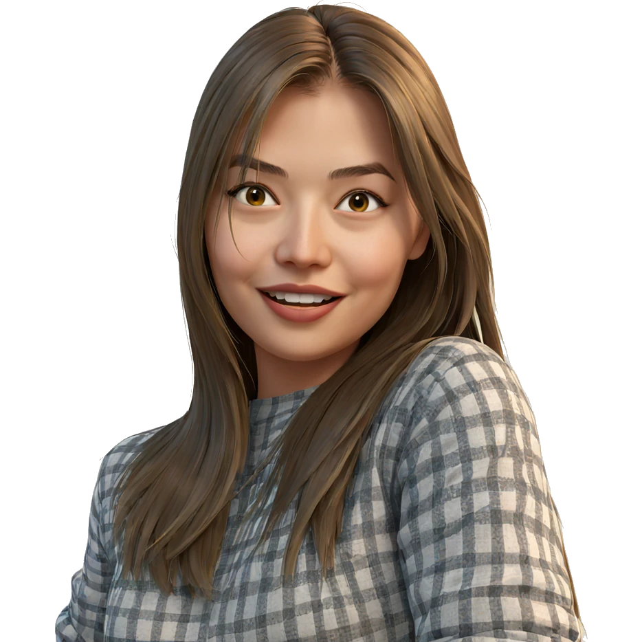 smiling girl with long hair emoji