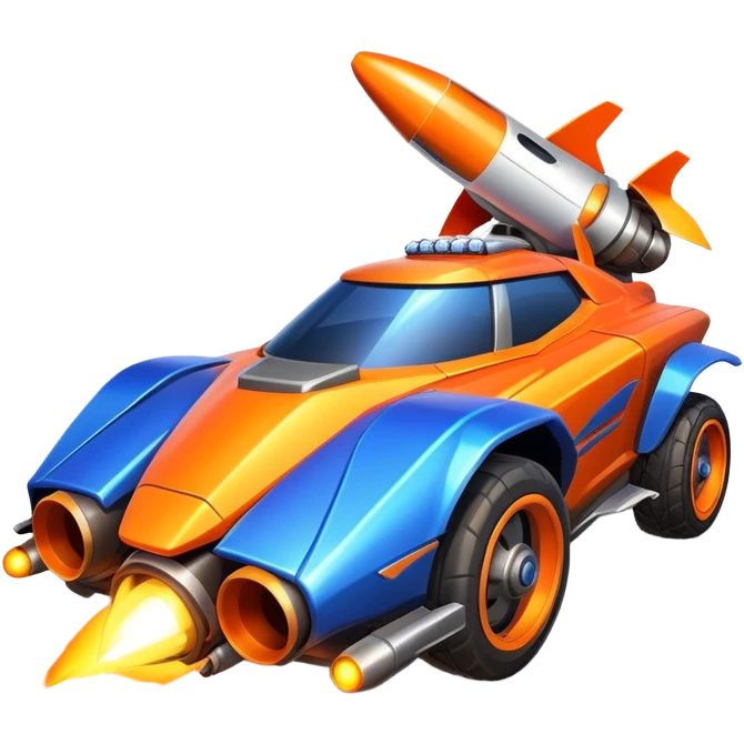 Rocket League car with rocket boost emoji