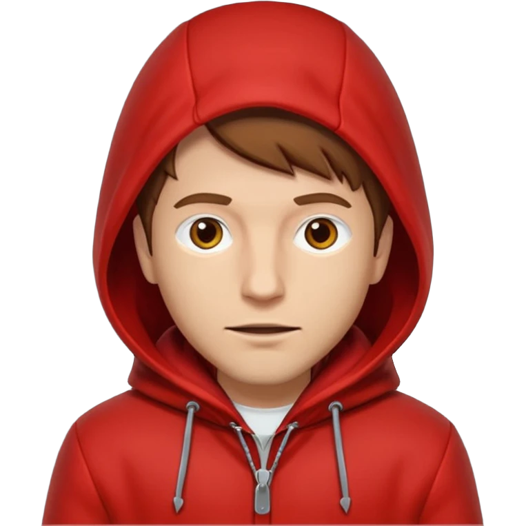 Man in red coat, hood down emoji