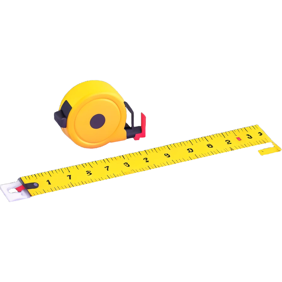tape measure with bright colors floating on white background emoji