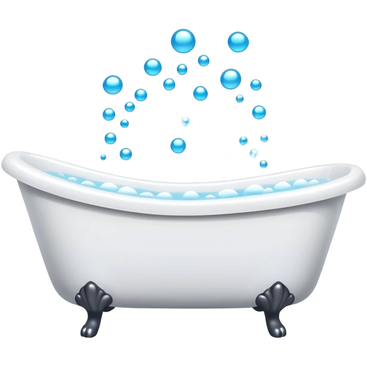 Large white luxurious bathtub with bubbles rising emoji
