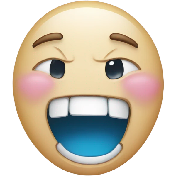 laughing crying emojis but has two teeth and they are spread far apart emoji